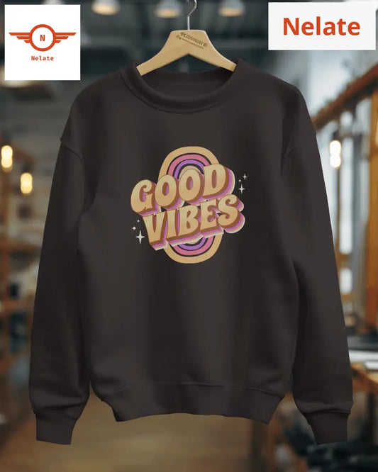 Good Vibes Womens Black Sweatshirt