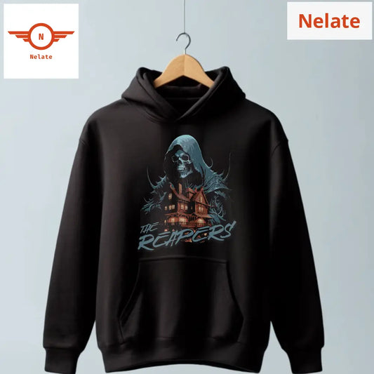 Grim Reaper-Black Hoodie For Men