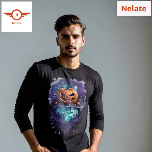 Halloween Theme Full Sleeves Black T-Shirt