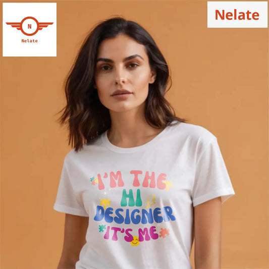’Hi - I’m The Designer’ Women’s White T-Shirt