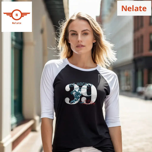 ’Ice Hockey - Championship’ Women’s Raglan T-Shirt