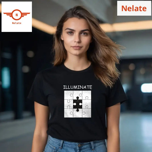 ’Illuminate’ Women’s Black T-Shirt