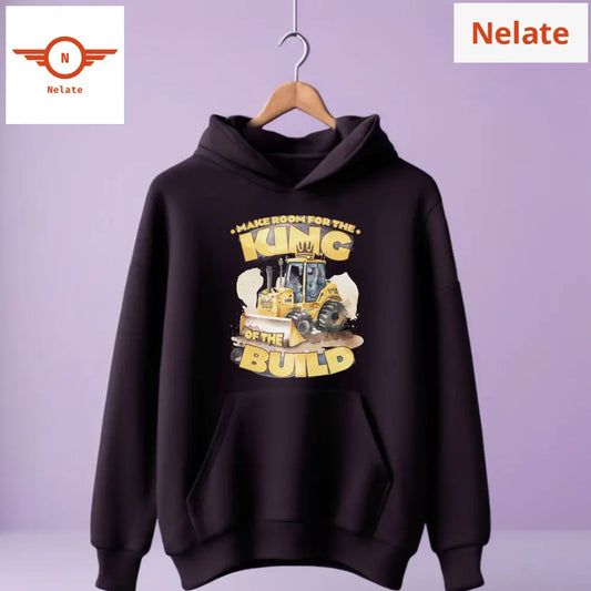 King Of The Build-Black Hoodie For Men