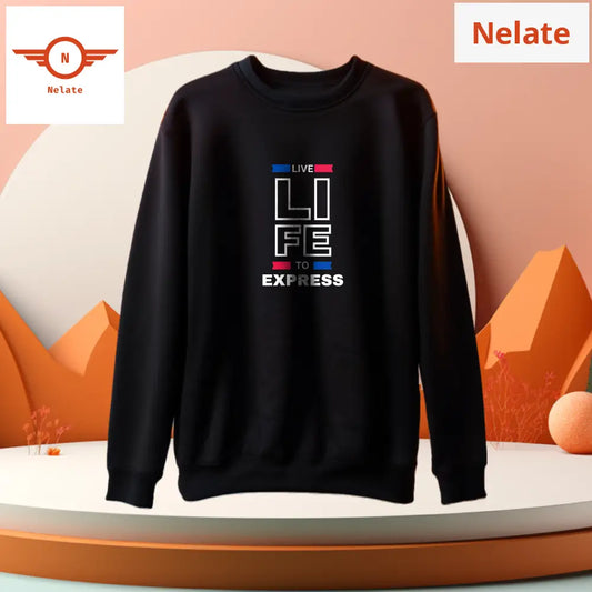 Life To Express Black Sweatshirt For Men