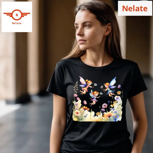 Little Butterfly Girls Theme Black T-Shirt