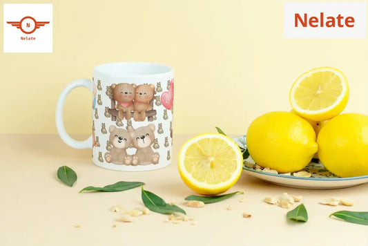 ’Love And Teddy Bear’ White Coffee Mug