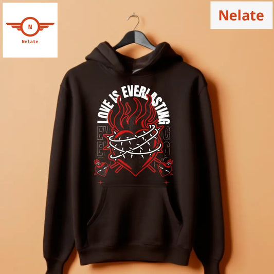 Love Is Everlasting-Black Hoodie For Men