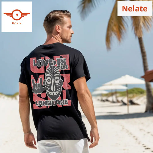 Love Is Universal Language - Black Oversized T-Shirt