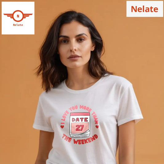 ’Love The Weekend’ Women’s White T-Shirt