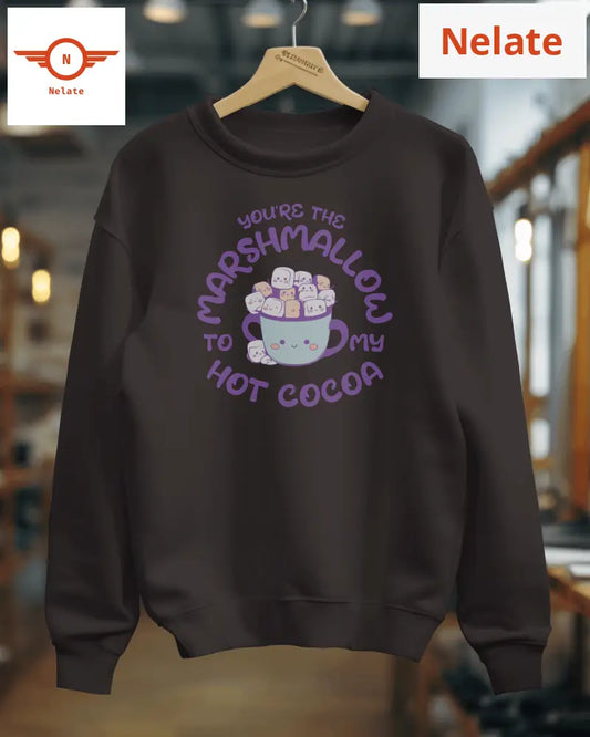Marshmallow Theme Womens Black Sweatshirt