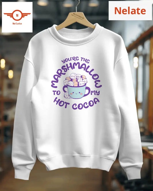 Marshmallow Theme Womens White Sweatshirt