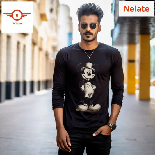 Mickey Mouse Full Sleeves Black T-Shirt