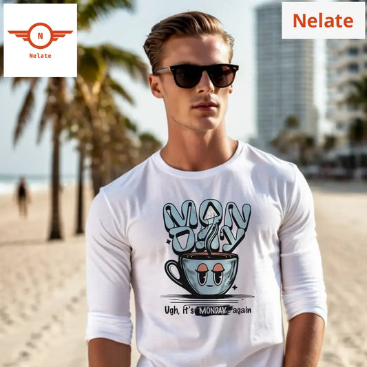 Monday Full Sleeves White T-Shirt