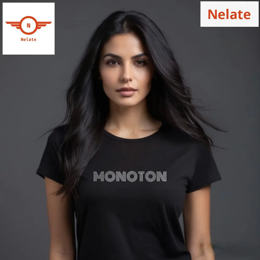 ’Monoton’ Women’s Black T-Shirt
