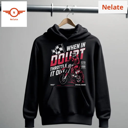 Motorcross- Black Hoodie For Men