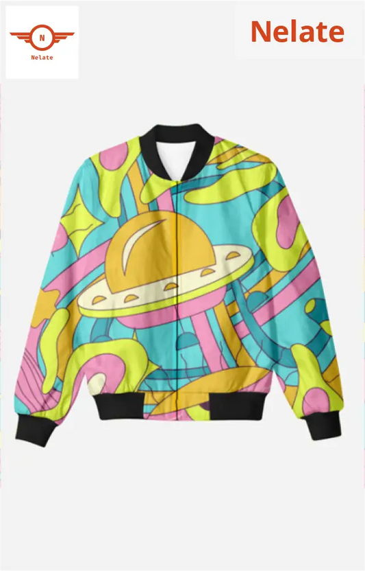 Multi Colored Patterned Men’s Bomber Jacket