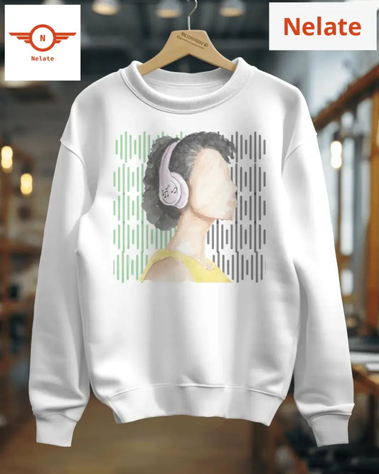 Music Lover Womens White Sweatshirt