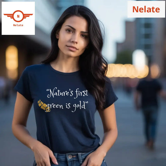 Nature Theme Navy Blue T-Shirt