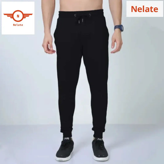 Nelate High Quality Black Mens Joggers