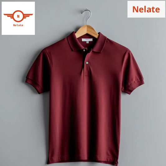Nelate High Quality Maroon Polo T-Shirt