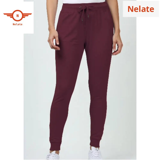 Nelate High Quality Maroon Womens Joggers