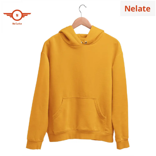 Nelate Mustard Yellow Hoodie For Men