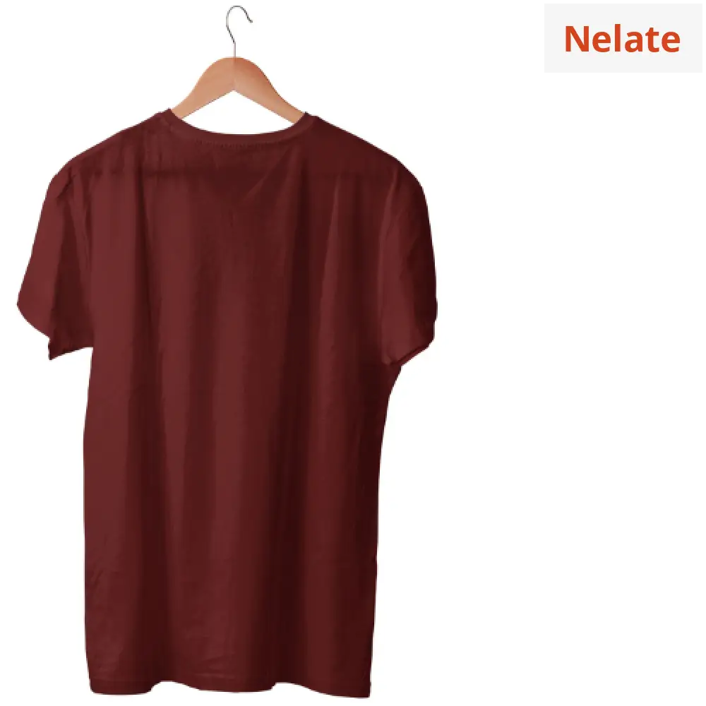 Nelate Plain Maroon T-Shirt For Men
