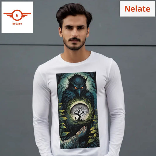 Night Crow Theme White Full Sleeves
