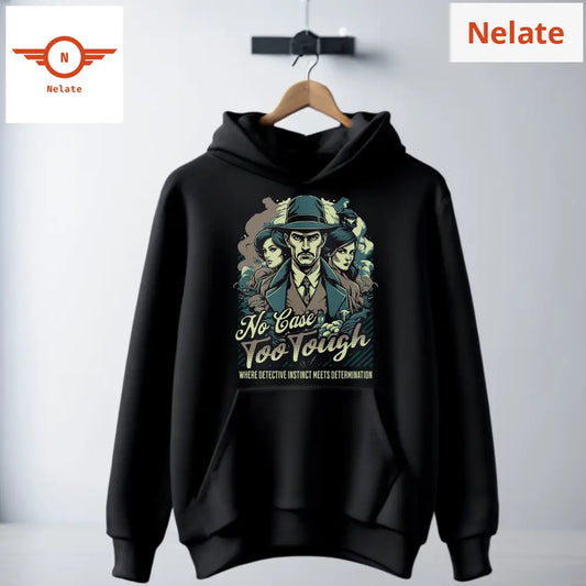 No Case Too Tough-Black Hoodie For Men