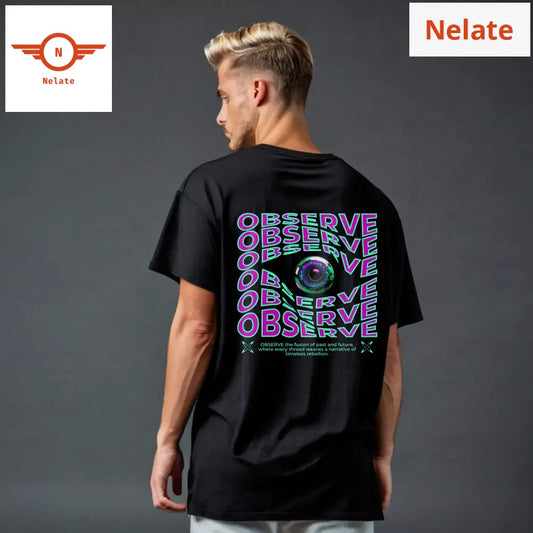 Observe - Black Oversized T-Shirt