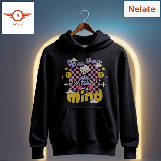 Open Your Mind - Black Hoodie For Men