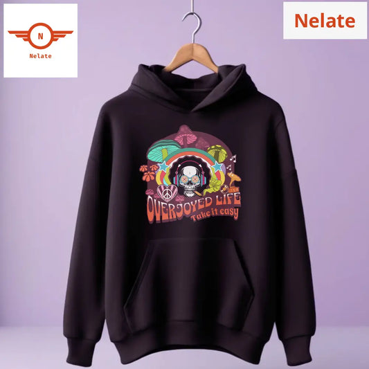 Overjoyed Life- Black Hoodie For Men