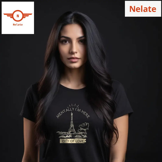 ’Paris - City Of Love’ Women’s Black T-Shirt