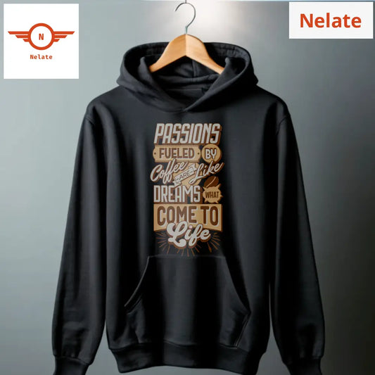 ’Passions Fueled’ Black Hoodie For Men