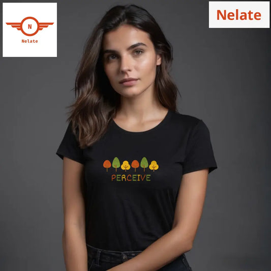 ’Perceive’ Women’s Black T-Shirt