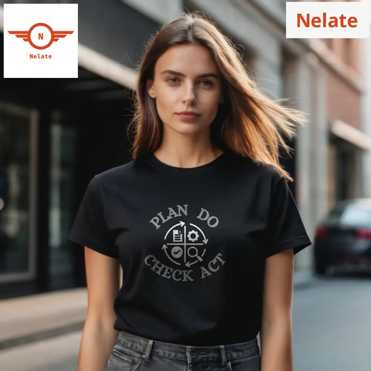 ’Plan Do Act Check’ Women’s Black T-Shirt