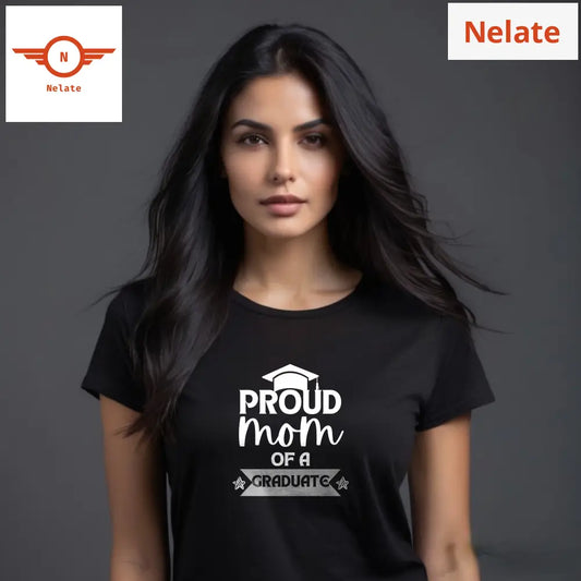 ’Proud Mom Of A Graduate’ Women’s Black T-Shirt