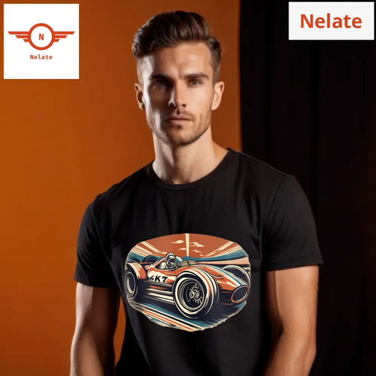 Race Car Theme Black T-Shirt