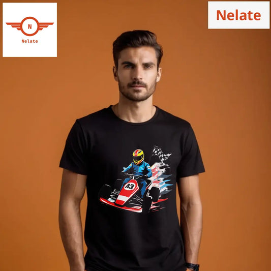 Race Car Theme Black T-Shirt