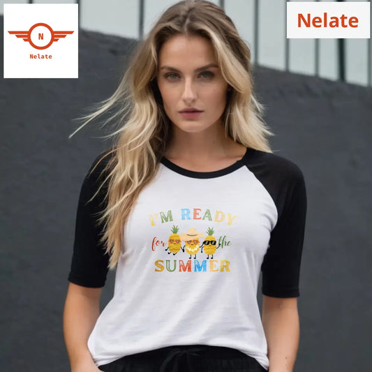 ’Ready For The Summer’ Women’s Raglan T-Shirt