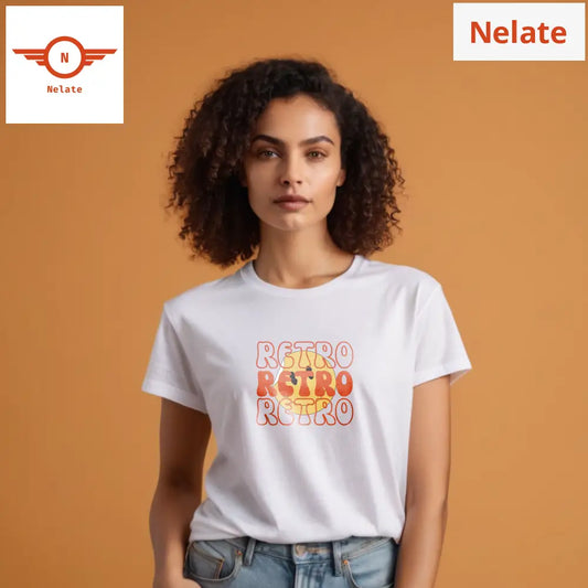 ’Retro’ Women’s White T-Shirt