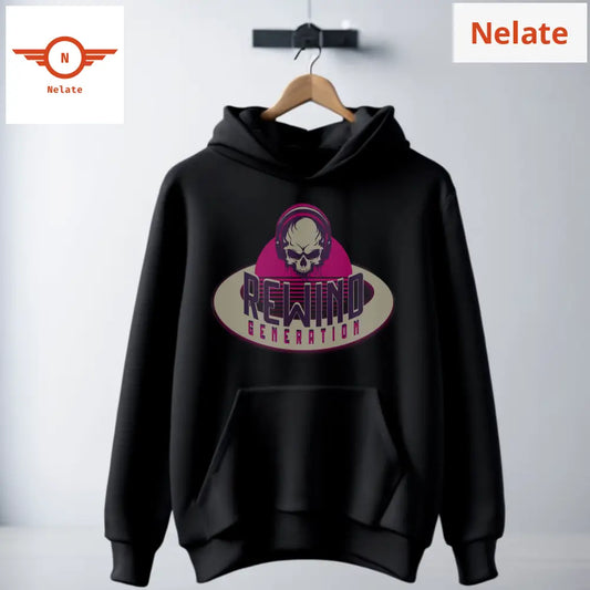 Rewind Generation - Black Hoodie For Men