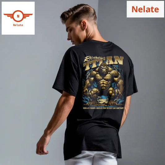 Rising Titan- Black Oversized T-Shirt