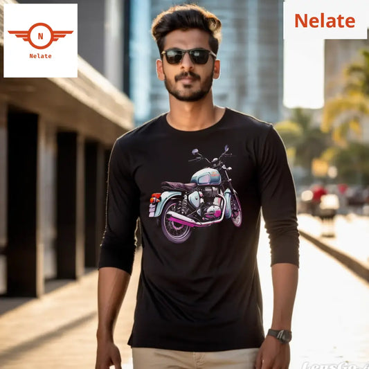 Royal Enfield Bike Full Sleeves Black T-Shirt