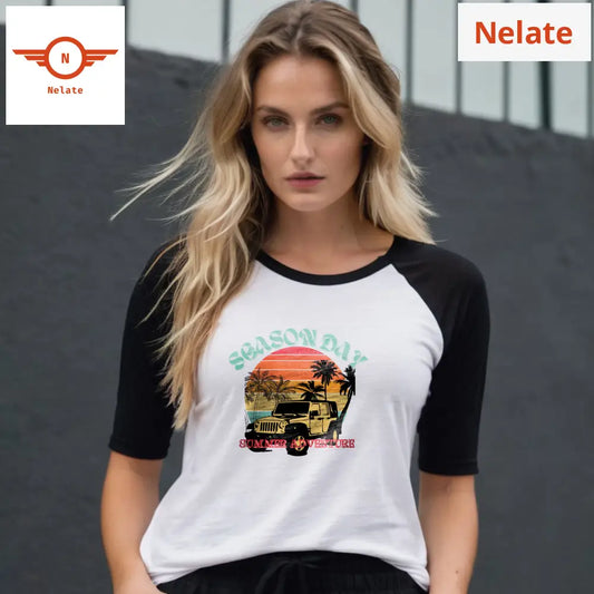 ’Season Day - Summer Adventure’ Women’s Raglan T-Shirt