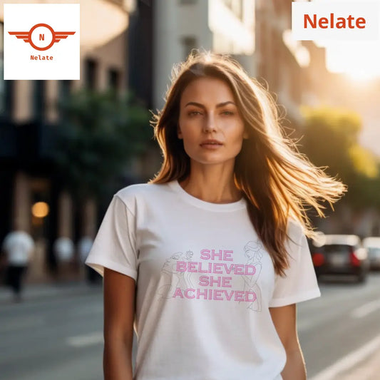 She Believed Achieved Womens White T-Shirt