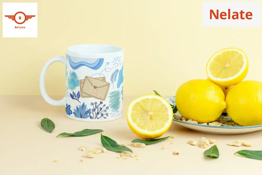 ’Sky Blue Aesthetics’ White Coffee Mug