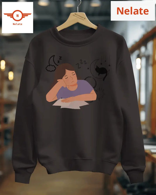 Sleepy Girl Womens Black Sweatshirt