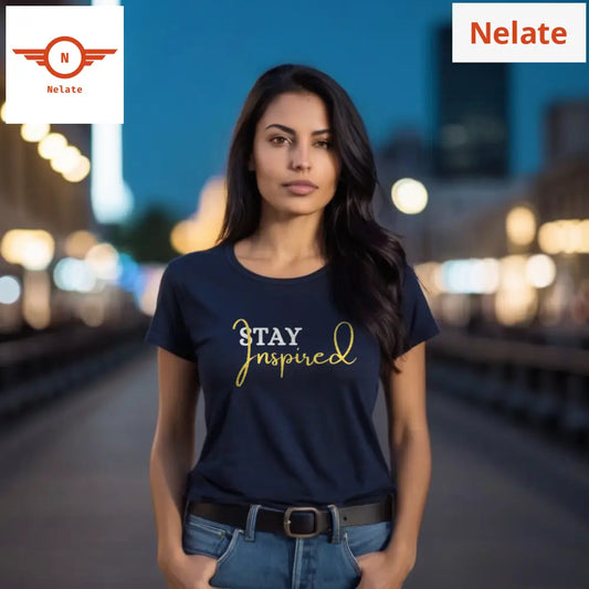 Stay Inspired- Navy Blue T-Shirt