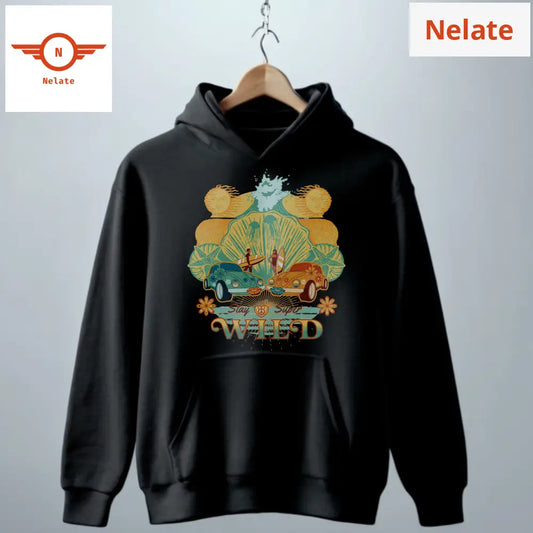 Stay Wild 60S Flower Power - Exclusive Black Hoodie For Men